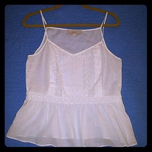 Loft linen eyelet tank